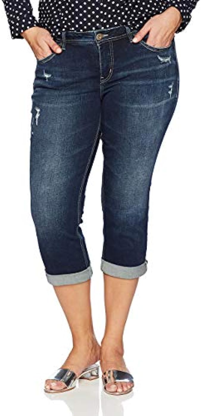Silver Jeans Co. Women&#039;s Plus Size Suki Mid Rise Capri Jeans