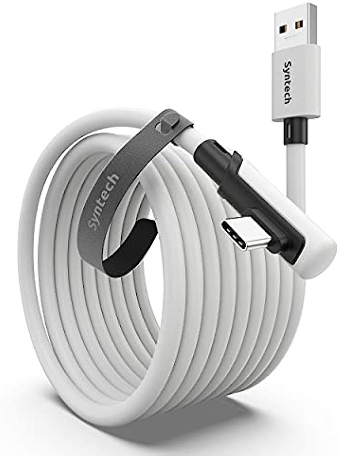 Syntech Link Cable 16 FT Compatible with Quest2 Accessories and PC/Steam VR, High Speed PC Data Transfer, USB 3.0 to USB C Cable for VR Headset and Gaming PC