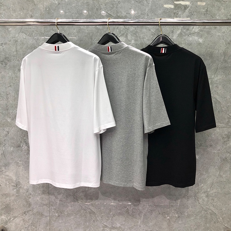 TB THOM Street Wear Short Sleeve t-Shirt Men Women Summer oversize Korean Version Trendy OS Loose Casual Pure Cotton Round Neck Half Sleeve TX89092