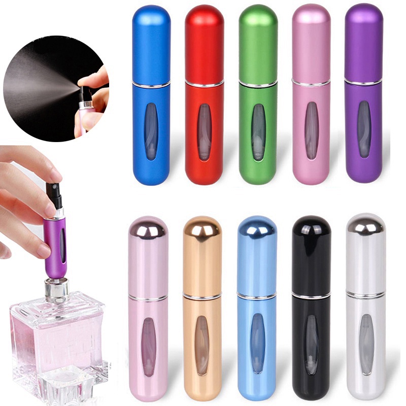 5ml Portable Mini Refillable Perfume Bottle Spray Scent Pump Empty Cosmetic Container Spray